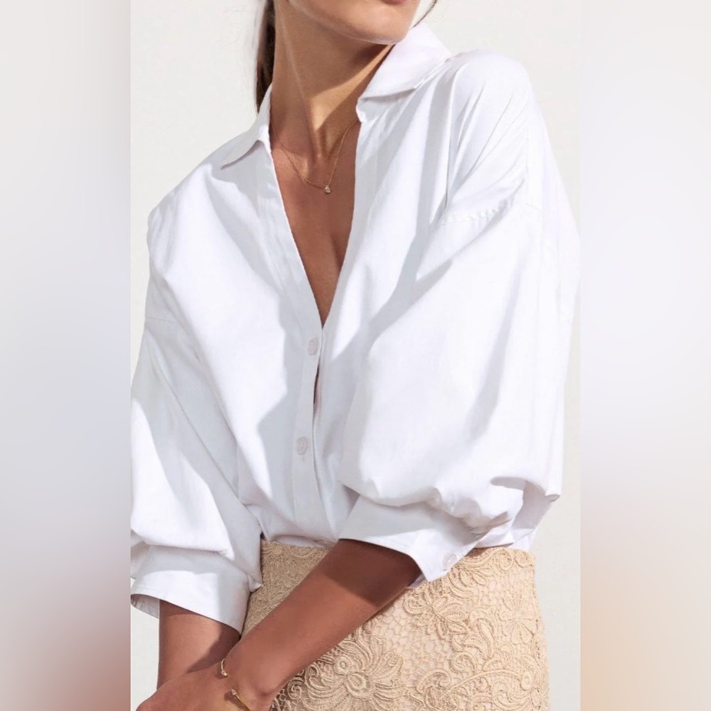 Brochu Walker Kate salt White Button-Down Shirt